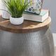 Powell® Dreyfus Silver Drum Side Table-4