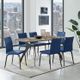 Armen Living Lyon 2-Piece Blue Dining Chairs-4
