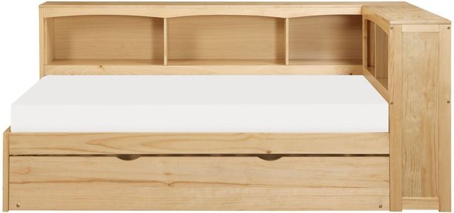 Homelegance® Bartly Natural Pine Youth Twin Bookcase Corner Bed with Twin Trundle-2