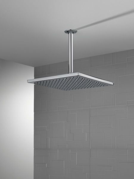 Delta Universal Showering Components Chrome Square Single-Setting Metal Raincan Shower Head-2