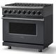 Viking® 7 Series 36" Cast Black Pro Style Dual Fuel Range-2