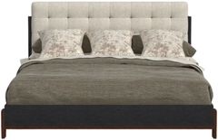 Flexsteel® Waterfall Ebony Queen Upholstered Panel Bed