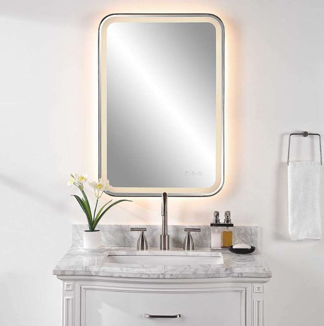 Uttermost® Crofton Lighted Black Vanity Mirror-1
