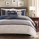Olliix by Madison Park Blue California King Palisades 7 Piece Faux Suede Comforter Set-0