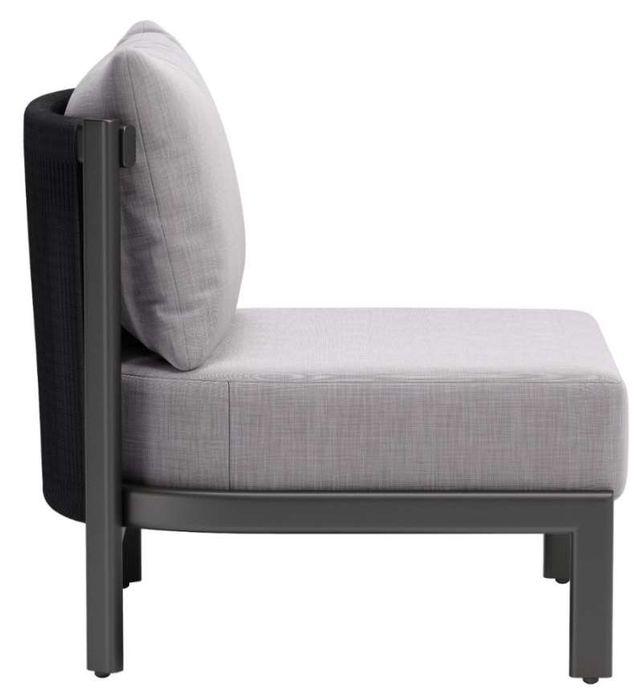 Zuo® Modern Horizon Black/Gray Aluminum Fabric Outdoor Accent Chair-2