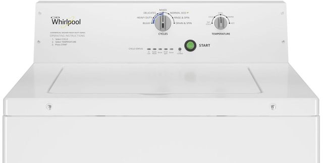 Whirlpool® Commercial 3.3 Cu. Ft. White Agitator Top Load Washer-3