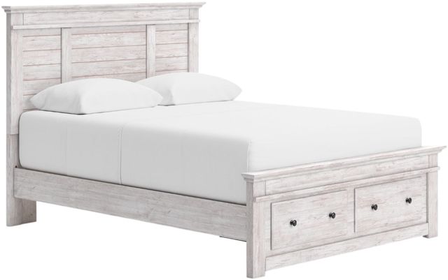 Signature Design by Ashley® Fenderport Whitewash Queen Storage Bed-0