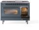 Ilve® Nostalgie II Series 48" Blue Grey Pro Style Dual Fuel Range-4