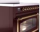Ilve® Nostalgie II Noblesse 36'' Burgundy Pro Style Induction Range with Brass Trim-4