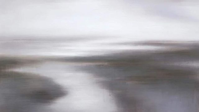 StyleCraft Gray Horizon Handpainted Canvas Wall Art-1