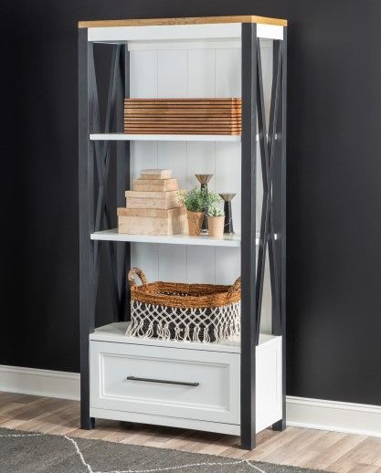 Legacy Classic Franklin Aged Black/Natural White Etagere-1