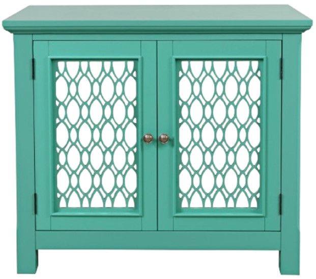 Jofran Inc. Isabella Aqua 38" Mirrored Accent Cabinet-2