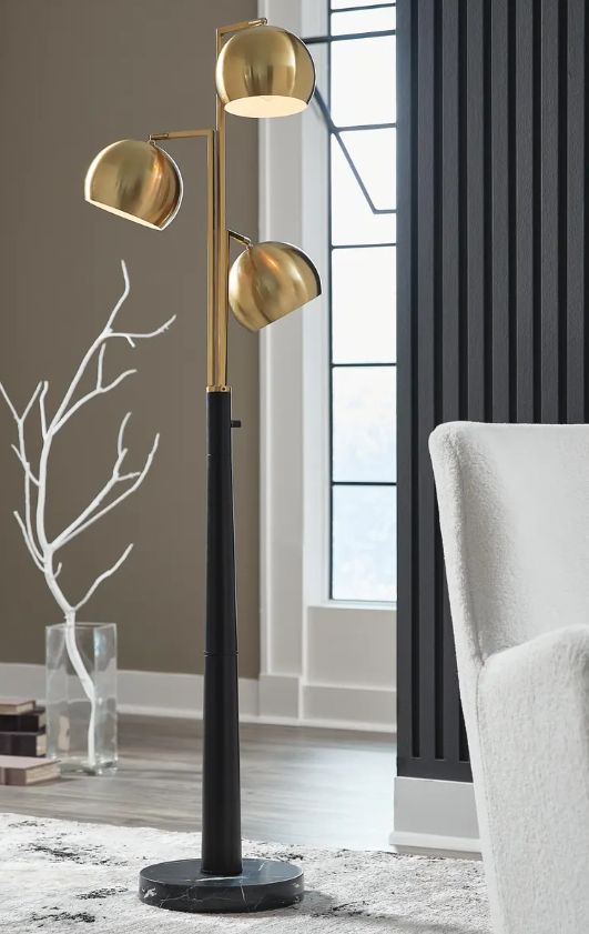 Signature Design by Ashley® Sorcha Black Floor Lamp with Gold Accent-1