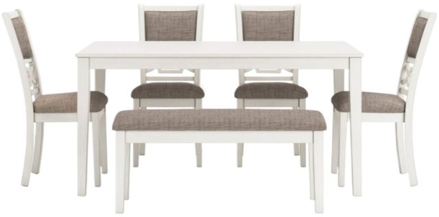 Signature Design by Ashley® Erinberg 6-Piece Antique White Dining Set-2