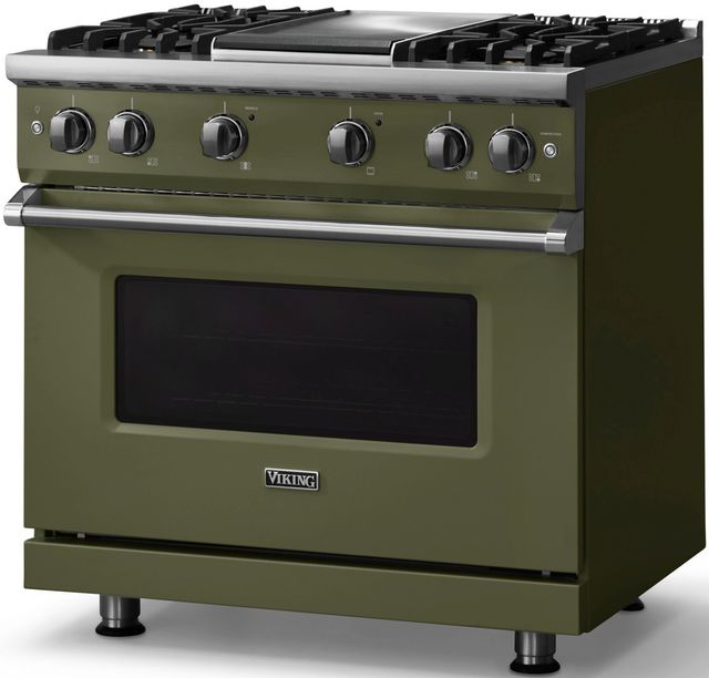 Viking® 5 Series 36" Martini Pro Style Gas (LP) Range with Polished Chrome Trim-2