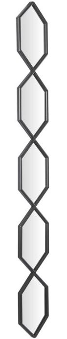 Deco Marche Black Slim Stacked Chain 5-Layer Wall Mirror with Trellis Pattern-1