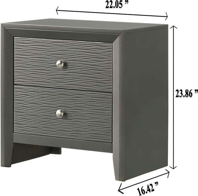 Crown Mark Denker Gunmetal Nightstand-2