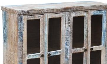 Jaipur Furniture Anika Group Katherine Coastal Blue Windowpane Cabinet-1