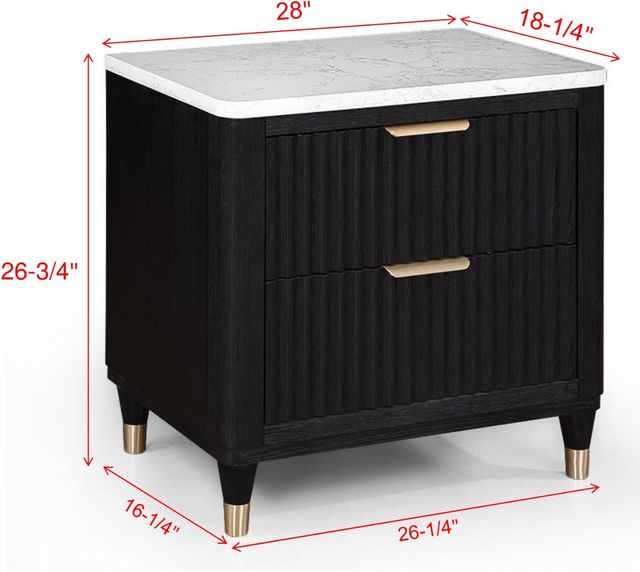 Crown Mark Kara Black Nightstand-2
