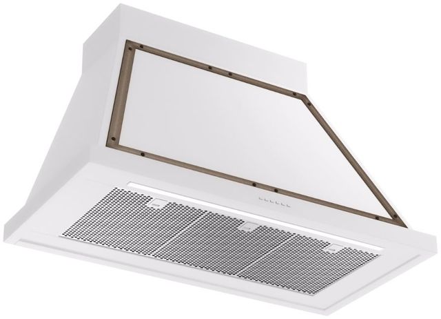 Ilve® Nostalgie II Noblesse 40" White Wall Mounted Range Hood with Burnished Trim-1