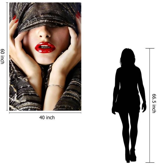 Classy Art Red Lip Shaw Wall Art-2
