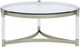 Magnussen Home® Silas Glass Top Round Cocktail Table with Platinum Acrylic Base-0