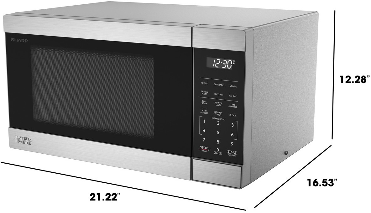 Sharp® 1.1 Cu. Ft. Stainless Steel Flatbed Countertop Microwave