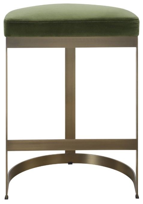 Uttermost® Ivanna Brushed Brass/Moss Green Counter Stool-3