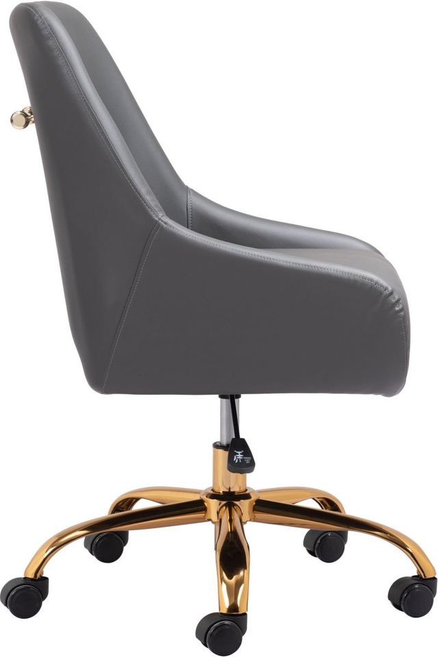 Zuo® Modern Madelaine Gray/Gold Office Chair-1