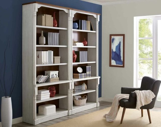 Martin Furniture Durham 2-Piece Brushed Chalk Bookcase-3