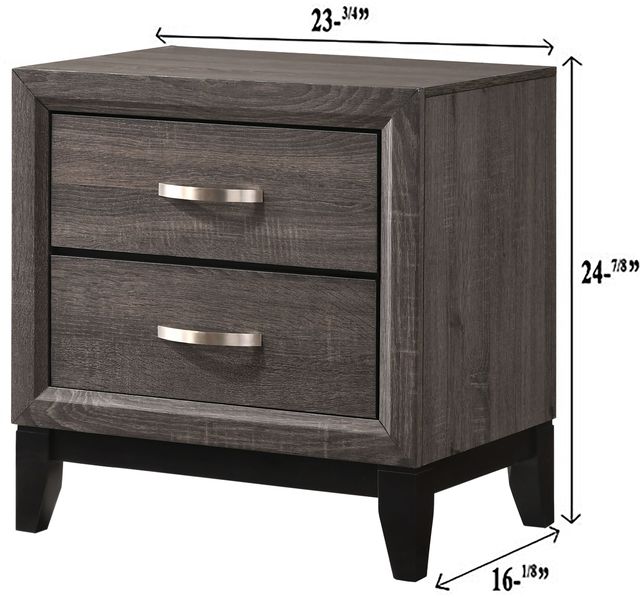 Crown Mark Akerson Gray Nightstand-2