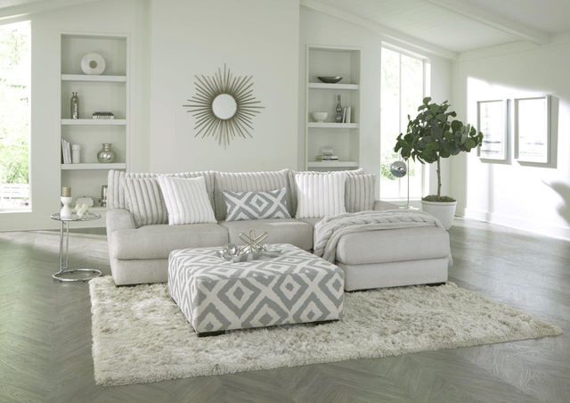 Inspired Home 938 2-Piece Tweed Silver Right-Arm Facing Sectional and Chaise-1