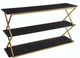 Armen Living Westlake 3-Tier Dark Brown Console Table with Brushed Gold Frame-0