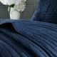 Olliix by Madison Park Signature Serene Blue Full/Queen Cotton Hand Quilted Coverlet Set-4