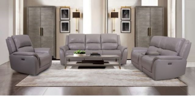 Furniture of America® Gorgius Light Gray Power Recliner-1
