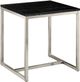 Magnussen Home® Kira Black Marble Square End Table with Brushed Nickel Base-0