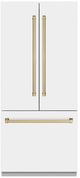ZLINE Autograph Edition 36" 19.6 Cu. Ft. White Matte Built-In French Door Refrigerator with Champagne Bronze Accents-0