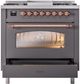 Ilve® Nostalgie II Series 36" Graphite Matte Pro Style Dual Fuel Range-3