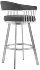 Armen Living Naomi and Chelsea 5-Piece Brushed Stainless Steel Counter Height Dining Set-2