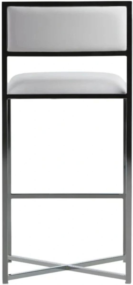 Modus Furniture Amalfi Chrome/White X-Base Bar Stool-4