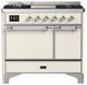 Ilve® Majestic III 40" Antique White Pro Style Dual Fuel Natural Gas Range with Solid Door and Chrome Trim-0