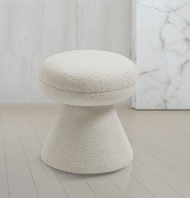 Meridian Furniture Drum Beige Ottoman-3