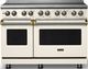 Viking® 5 Series 48" Pure White Pro Style Induction Range with Brushed Brass Trim-0