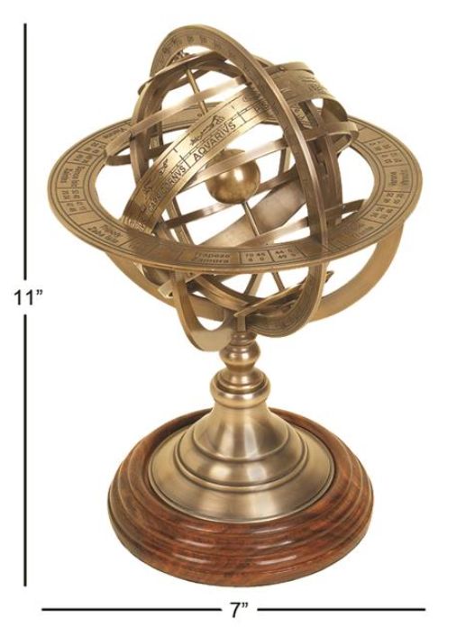 Deco Marche Gold Compass Educational Globe-3