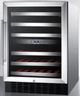 Summit® 24" Black/Stainless Steel Undercounter Dual Zone Wine Cellar-2