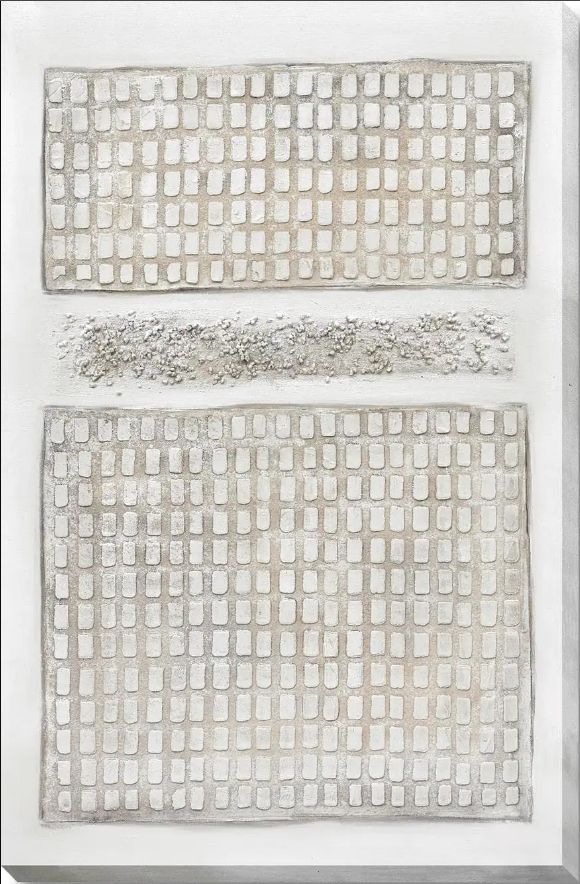 Classy Living Timeless Ivory Gridded Texture Wall Art-0