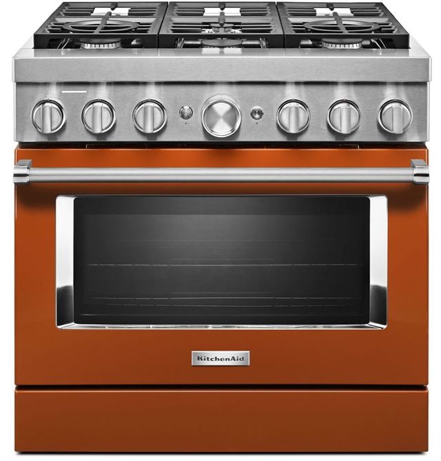 KitchenAid® 36" Scorched Orange Pro Style Dual Fuel Range