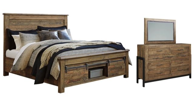 Signature Design by Ashley® Sommerford 3-Piece Brown Queen Panel Storage Bed Set-0