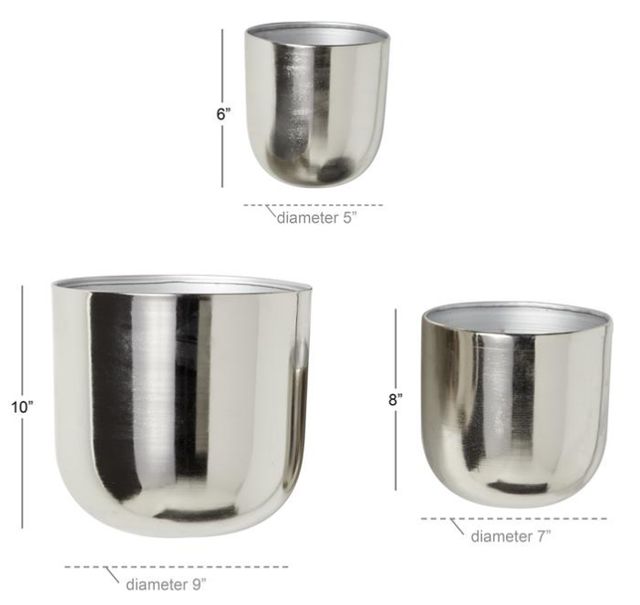 Deco Marche 3-Piece Silver Floating Wall Planter Set-2