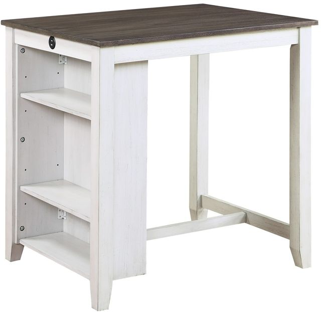 Mazin Furniture Daye 3 Piece White and Grey Counter Height Set-1